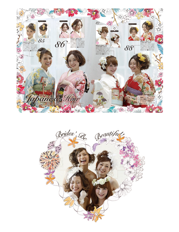 ゼクシィ 2013年3月号付録　花嫁ヘアパーフェクトBOOK イラストレーション